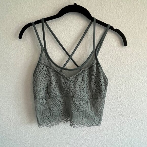 Free People Intimately Lace Spaghetti String Strappy Bralette Gray‎ Size XS - Picture 1 of 5